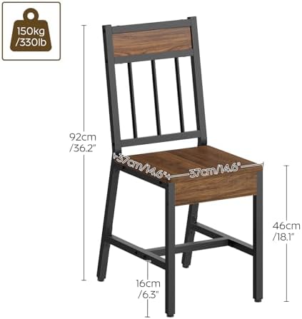 YATINEY Dining Chairs Set of 4, Kitchen Chairs with Metal Frame, Slanted Back...
