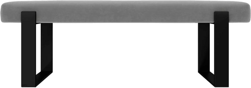 VANT Upholstered Bed Bench - Micro Suede Charcoal Grey - Matte Black - Contem...