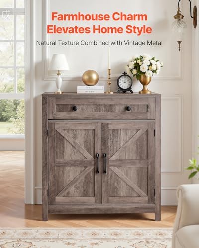 VEVOR Buffet Cabinet, Farmhouse Sideboard Cabinet with Drawer, 30" Coffe...