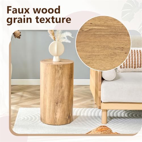 Round Side Table, End Table Living Room Table, Sofa Couch Bedside Table, Nigh...