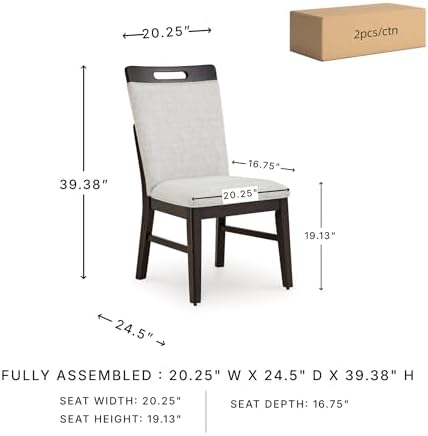 Signature Design by Ashley Upholstered Dining Chairs Set of 2, Gray/Brown