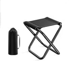 Portable Folding Backpack Stool – Compact Oxford Pocket Chair with Shoulder Strap for Camping, Fishing, Picnics – Carbon Steel Frame, 2 Sizes (Small 26×23×24cm / Large 31×23×29cm), Black/Khaki(Black,L