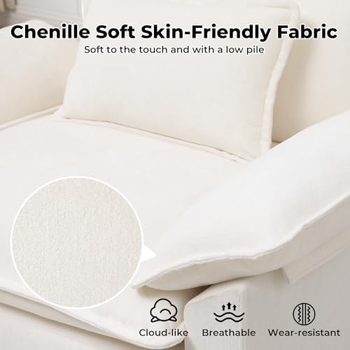 Modern Oversized Accent Chair,44" Chenille Upholstered Armchair with Dee...