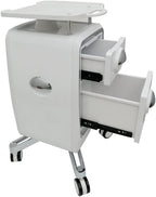 2 Drawers Mobile Trolley Cart for Ultrasound Imaging Scanner Beauty Storage Trolley Mobile Beauty Device Utility Cart ABS Material with Four Wheels for Hospital Home Office