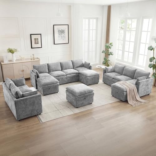 27" Large Square Ottoman with Storage, Modern Upholstered Footrest with ...