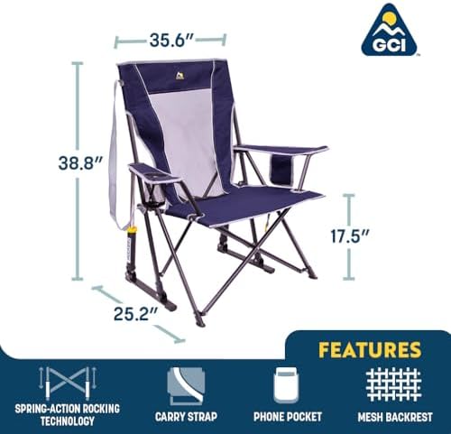 GCI Outdoor Comfort Pro Rocker Camping Chair - Indigo Blue