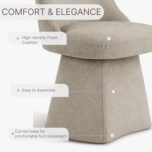 KISLOT Swivel Dining Chairs Set of 4, Upholstered Mid Century Modern Deskchai...