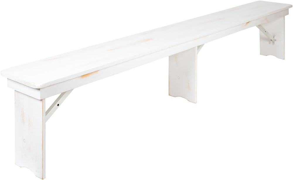 Flash Furniture Hercules Commercial Grade Farmhouse 3 Leg Bench - Solid Pine ...