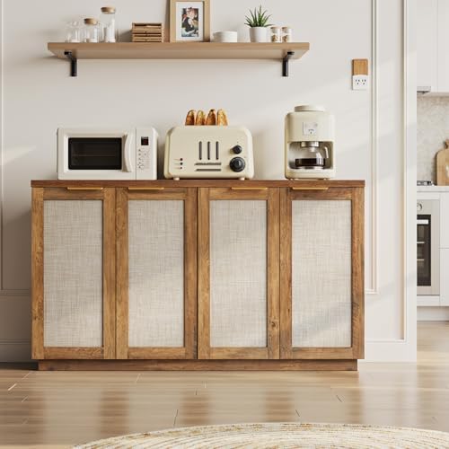 HOMMPA Sideboard Buffet Cabinet with Storage 55'' Boho Sideboard-Brown