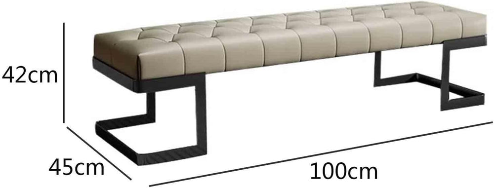 Modern Leather Bed end Stool Bedroom Dressing Room Living Shoe Changing Entry...