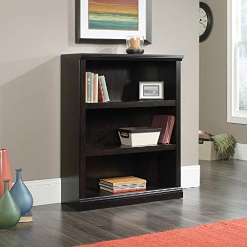 Sauder 3 Tier Book Shelf Wooden Bookcase Multipurpose Bookshelf for Home Offi...