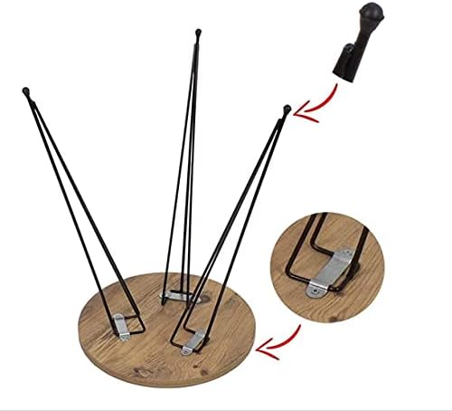 Set of 3 Pine Wood Nesting End Tables Round Wood Stacking Coffee Side Accent Table with Metal Legs for Living Room, Home Office, Nightstands for Bedroom