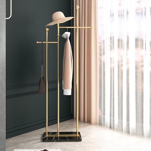 JIAYUEJU Standing Coat Rack for Bedroom 19.69 x 11.02 x 68.9 in (Gold)