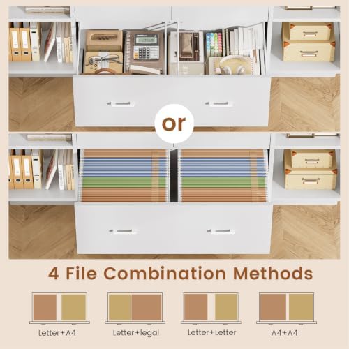SEDETA 55" File Cabinet with Lock, Large 3 Drawers Filing Cabinets for H...