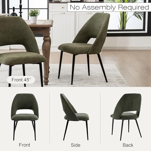 Rowill Boucle Dining Chairs Set of 4, Mordern Upholstered Fabric Dining Room ...