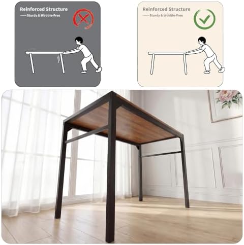 Dining Table Set for 4 with Bench, 4 Pieces Kitchen Table and Chairs, Space-S...