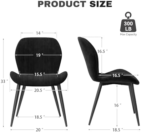 Dining Chairs Set of 4 Modern Velvet Dining Room Chairs Upholstered Dining Ch...