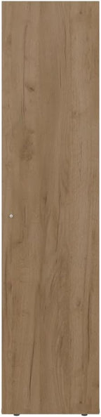 DEPOT E-SHOP Frisco 1 Door Wardrobe with Mirror and Vertical Storage Design, Natural Oak