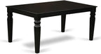East West Furniture LGCE5-BLK-21 5 Piece Dining Table Set for 4 Includes a Rectangle Kitchen Table with Butterfly Leaf and 4 Mineral Blue Linen Fabric Parson Chairs, 42x84 Inch, Black