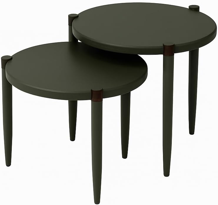 Leick Home Redonda Bay Side Tables 2 Pack, Urbane Bronze, Small Table 21.6 in...
