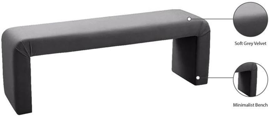 Meridian Furniture Minimalist Collection Modern | Contemporary Velvet Upholst...