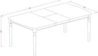 East West Furniture DOT-LWH-T Dover Modern Kitchen Table - a Rectangle Dining Table Top with Butterfly Leaf & Stylish Legs, 42x78 Inch, Linen White