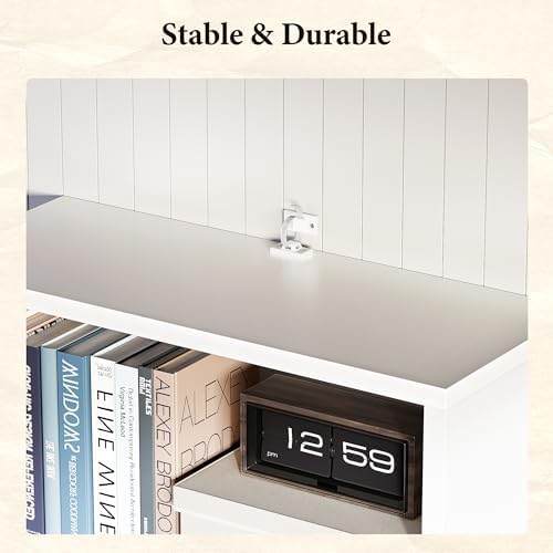 71.5" Bookshelf Set of 2, 6-Tier Bookcase with Cabinet Doors, Tall Displ...