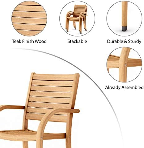 Amazonia Berlin 11-Piece Teak Finish Rectangular Extendable Patio Dining Set ...
