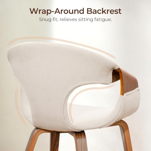 Zouron Fabric Dining Chair, Upholstered Chair with Armrest, Accent Chairs wit...
