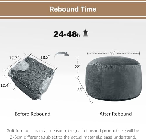 3 Feet Bean Bag Chair - BeanBag Chairs for Adults, Living Room Furniture Sofa...