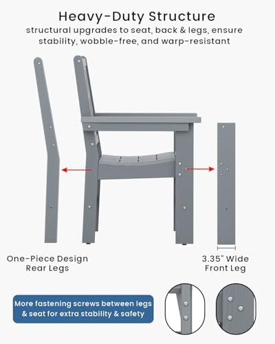 7-Piece Outdoor Dining Set, HDPE All-Weather Patio Table and Chairs Set for 6...