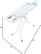 Brabantia Size B Ironing Board (49x15 in) 7 Height Options, Solid Steam Iron Rest Holder (Cotton Flower) Non-Slip Feet, Anti-Collapse Child Locks