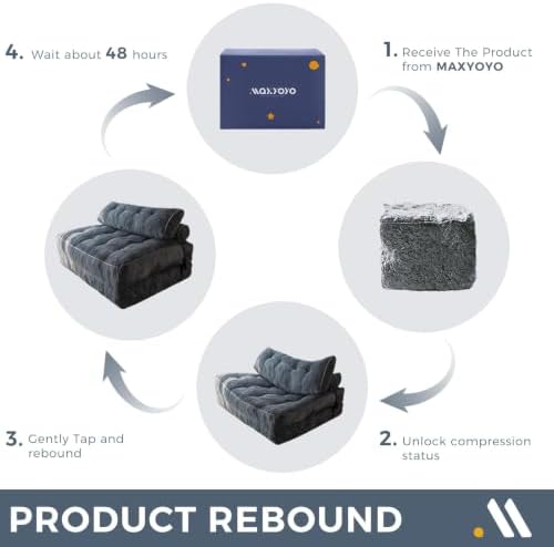 MAXYOYO Folding Sofa Bed, Convertible Chair Bed with Pillow | Foldable Couch ...