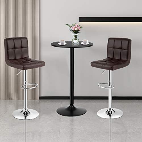 COSTWAY 3-Piece Bar Table Set, Counter Height Table Set with 2 Bar Stools