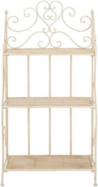 SAFAVIEH PAT5022A Outdoor Collection Torus Pearl White 3-Tier Shelf