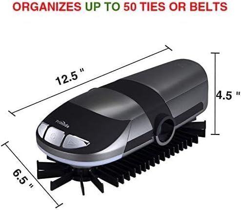 Motorized Tie Rack Stores Up to 50 Ties– Closet Organizer, Holds & Displays Up to 50 Ties Or Belts, Rotation Operates with Batteries. Great Gift Idea for Fathers Day