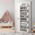 Over The Door Organizer, 5 Shelves Closet Door Hanging Organizer with 10 Mesh Pockets, Nursery Closet Organizer, Baby Essentials, Dorm Room Essentials for Girls