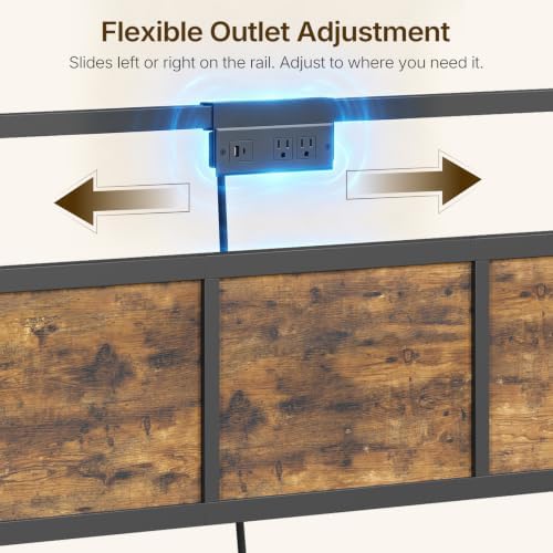 YATINEY Queen Size Headboard Only, Head Board with Sliding Charging Station, ...