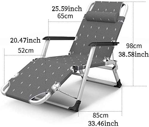 Lounge Chair Folding Lunch Break Nap Backrest Balcony Home Leisure Beach Garden Portable Solid Durable(Black Flower)