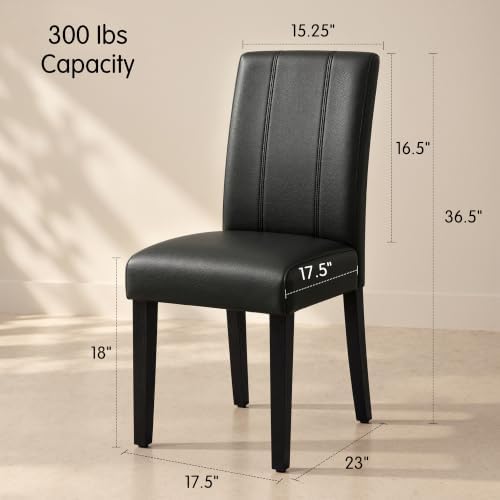 CHUN YI Dining Chairs Set of 4, Faux Leather Dining Room Chairs, Upholstered ...