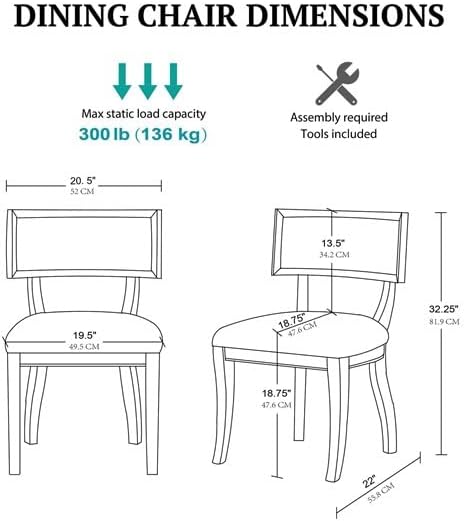 Madison Park Signature Solid Wood Upholstered Dining Chairs Set of 2, Modern ...