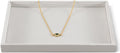 Velvet Stackable Jewelry Display Flat Tray For Ring Earring Necklace Bracelet, Bangle Pendant Storage Blank Plate, Shop Countertop Jewelry Dish Organizer (White)