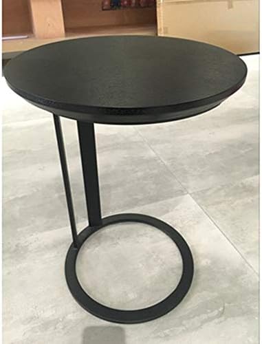 Telephone Table, Black Solid Wood Side Table,Living Room Sofa Side Table,Roun...
