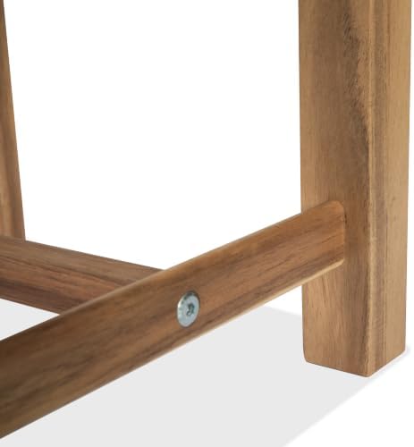 12" Wooden Step Stool, Small Wood Stool for Bathroom, Kitchen - White Oak