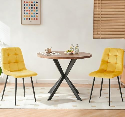 3 Piece Dining Table Set for Small Spaces - Round Kitchen Table Chairs Set of...