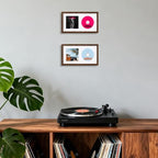eletecpro CD Frame, 6.7x12.2 Wall Display, Rustic Brown, Pack of 1 | Booklet and Album Space, 2 Double-Sided Mats, Acrylic Cover, Pre-Attached Hangers, Horizontal and Vertical Mount