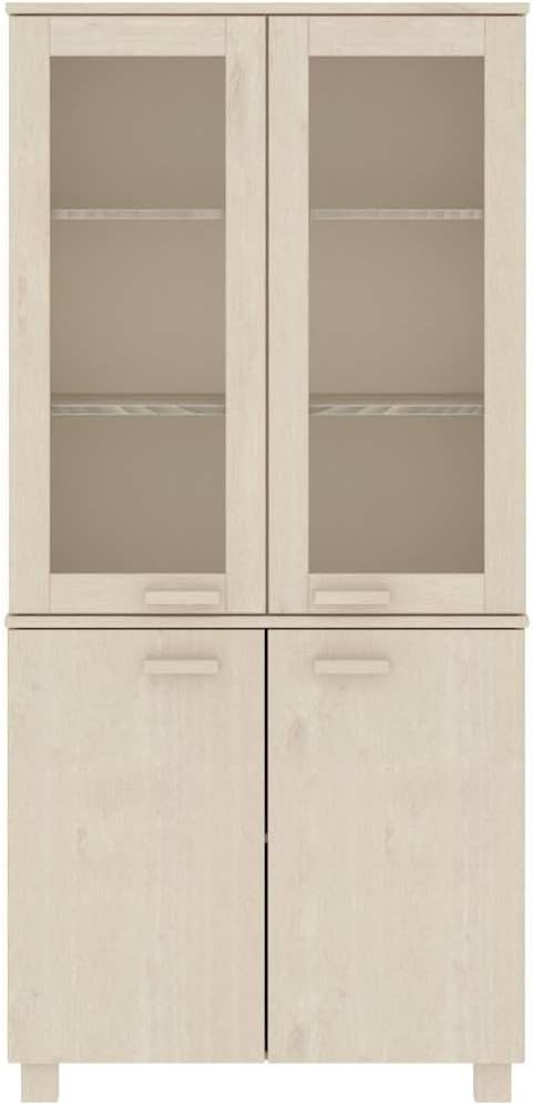 Solid Pine Wood Highboard Honey Brown