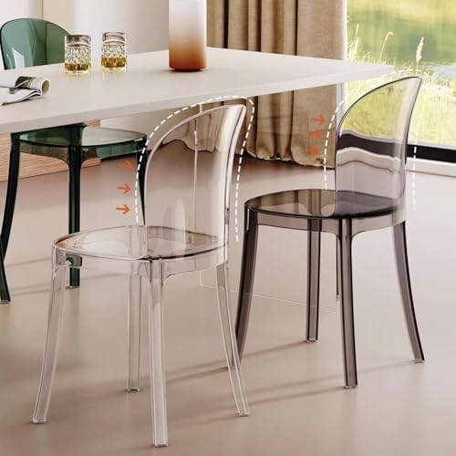 Etlegor Clear Acrylic Dining Chair, Modern Office Negotiation Chair with Seat...