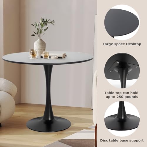 3-Pieces Dining Sets, 31.5" Round Dining Table Set with 2 Velvet Upholst...