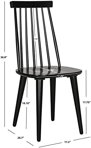 SAFAVIEH Burris Wood Accent Chair Set of 2, 17.7" Seat Black AMH8511A